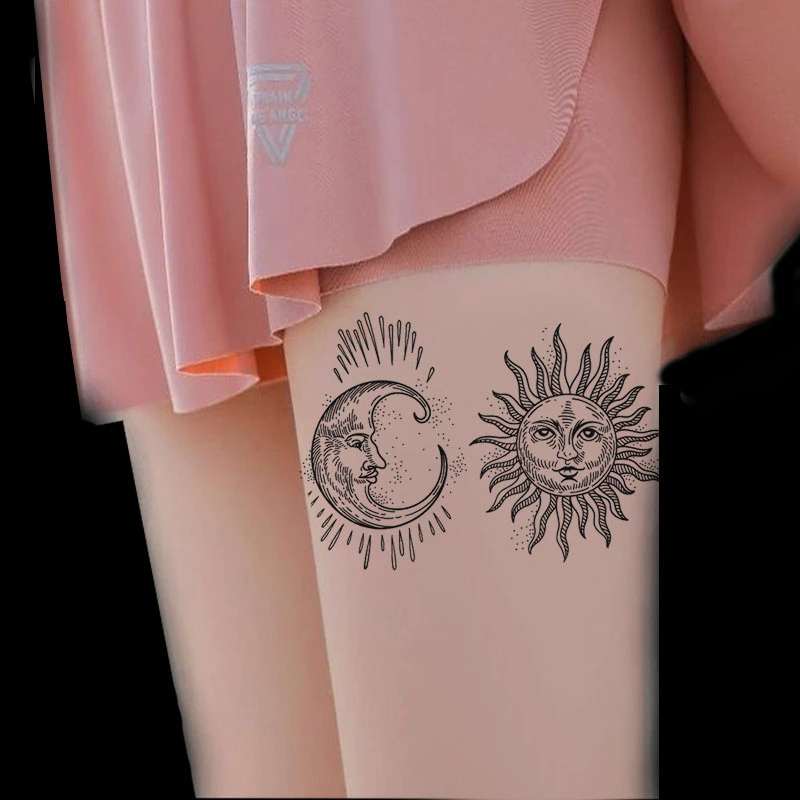 Original Hand-painted Dark Black Waterproof Tattoo Stickers For Men And Women Couples Lasting