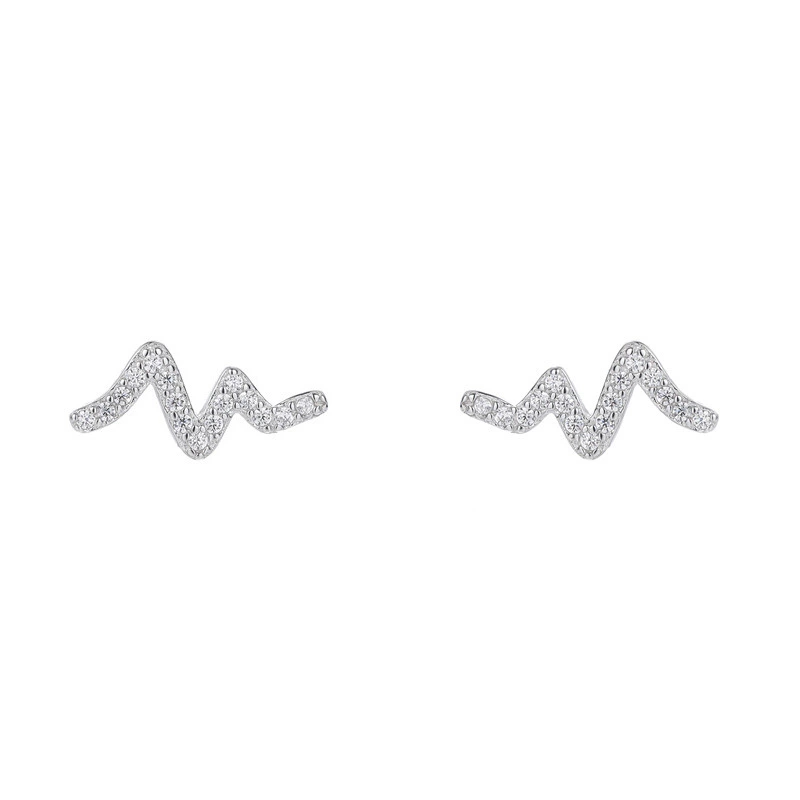 S925 Silver Heartbeat Simple And Small Earrings Female Summer