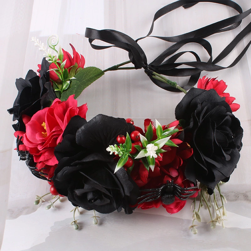 European And American Popular Christmas And Halloween Headdress Simulation Roses