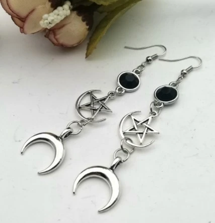 Moon Pentagram Earrings