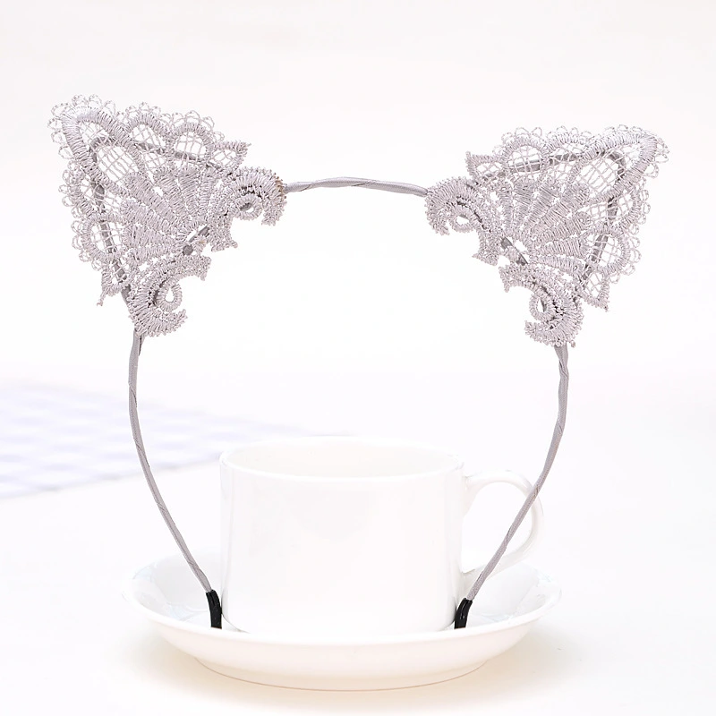 Lace Cute Cat Ear Hair Band Female Face Wash Hairpin