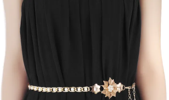 Golden Flower Belly Dance Waist Chain