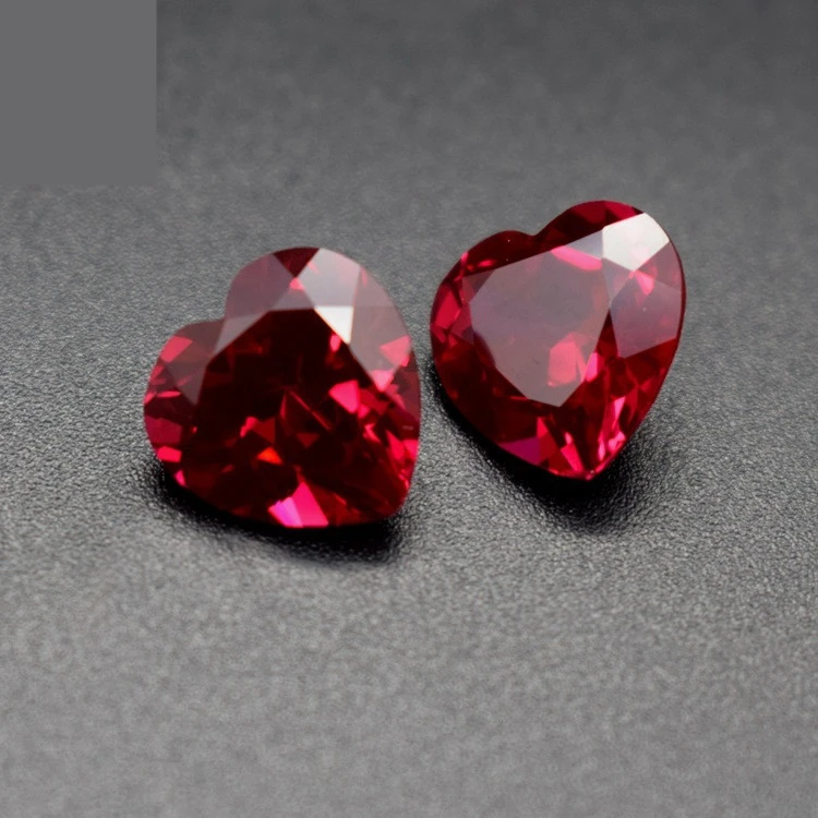 Red Corundum 2to15m Ring Face Bare Stone Peach Heart Shape