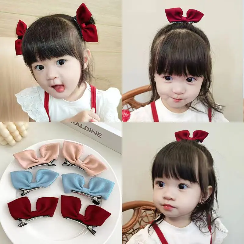 Children's Fabric Three-dimensional Bow Hairpin