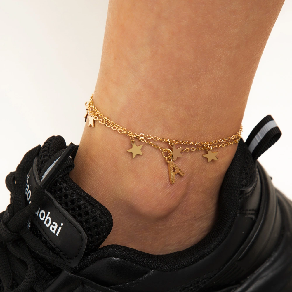 Hip-hop Tassel Letter Star Anklet Trendy Temperament