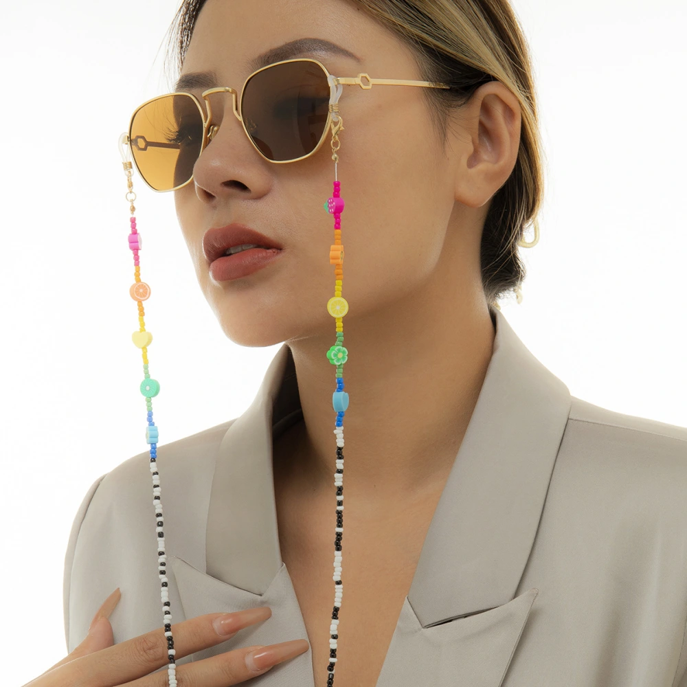 Simple Rice Bead Hit Color Chain Hanging Neck Mask Chain Glasses Chain