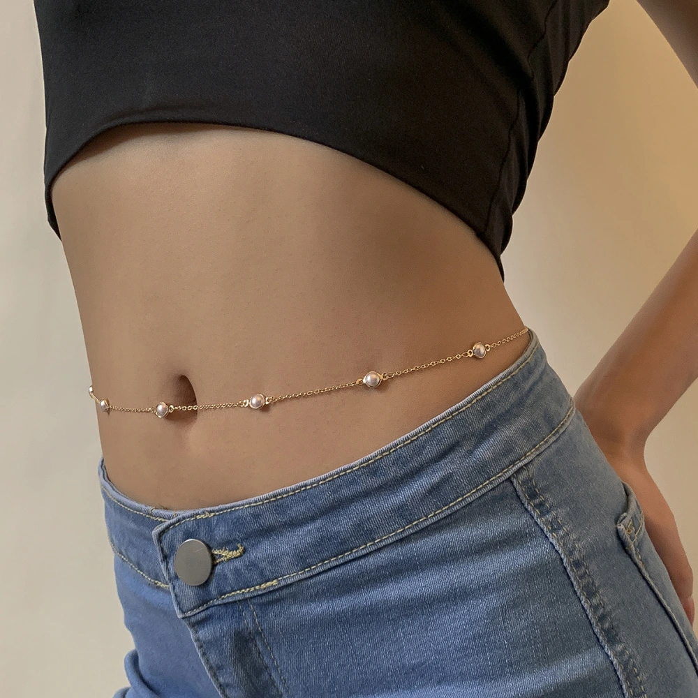 Pearl Single-layer Thin Waist Chain Personality