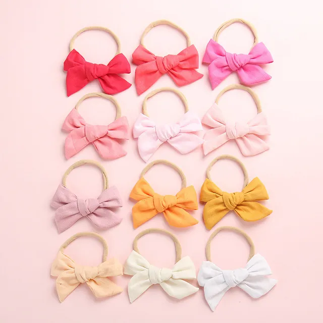 Children's slub cotton bow hair ring