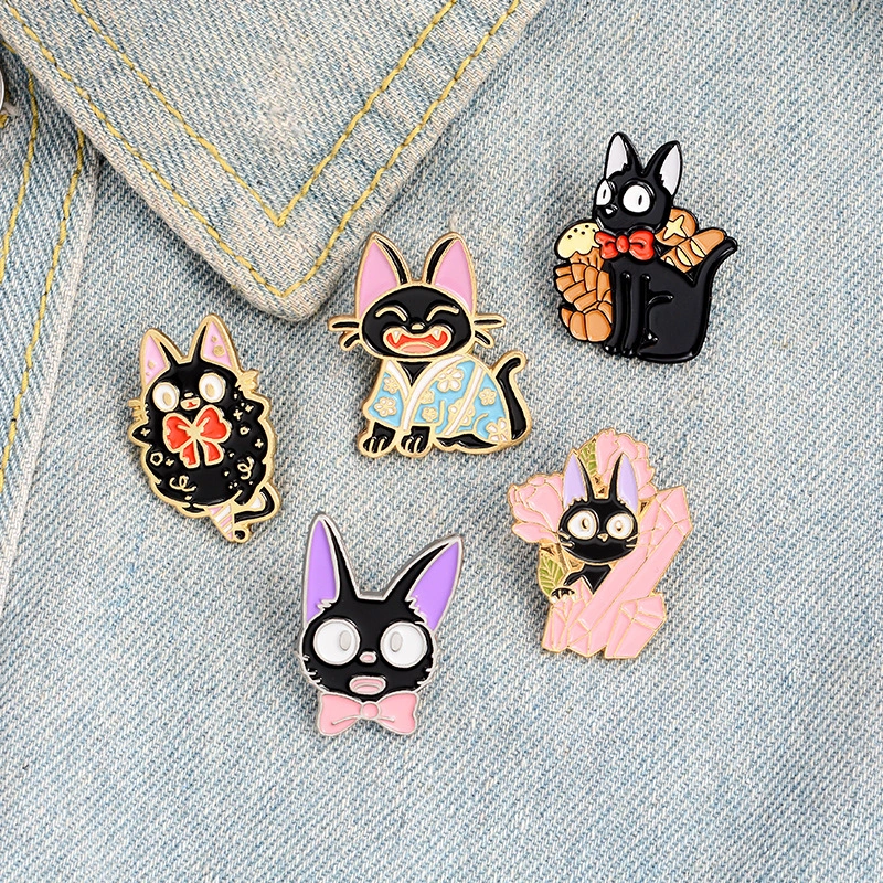 Cartoon movie character little black cat brooch