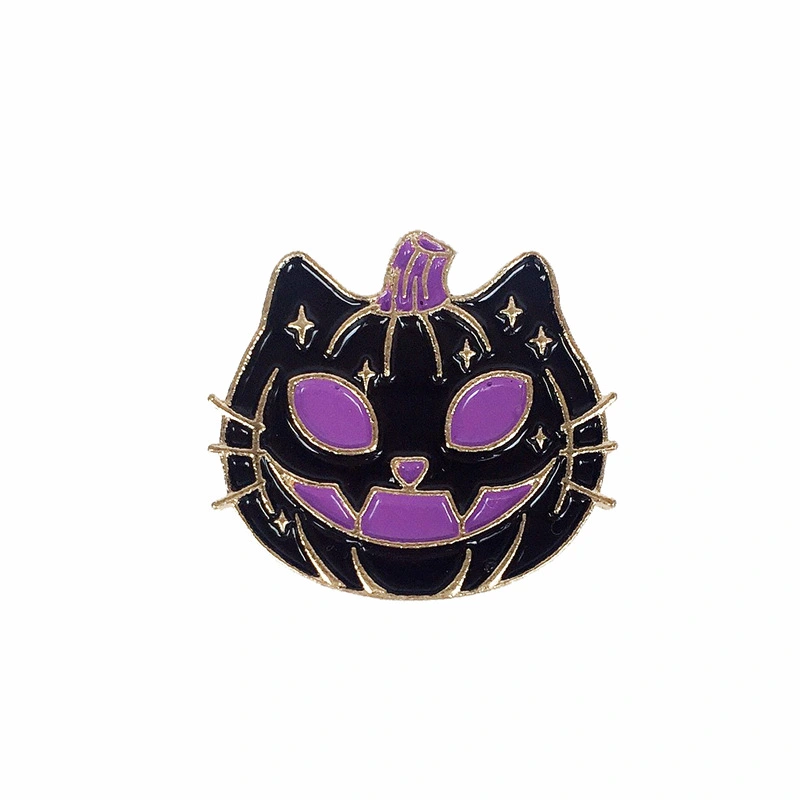 Halloween purple devil pumpkin brooch personality wild badge denim jacket accessories