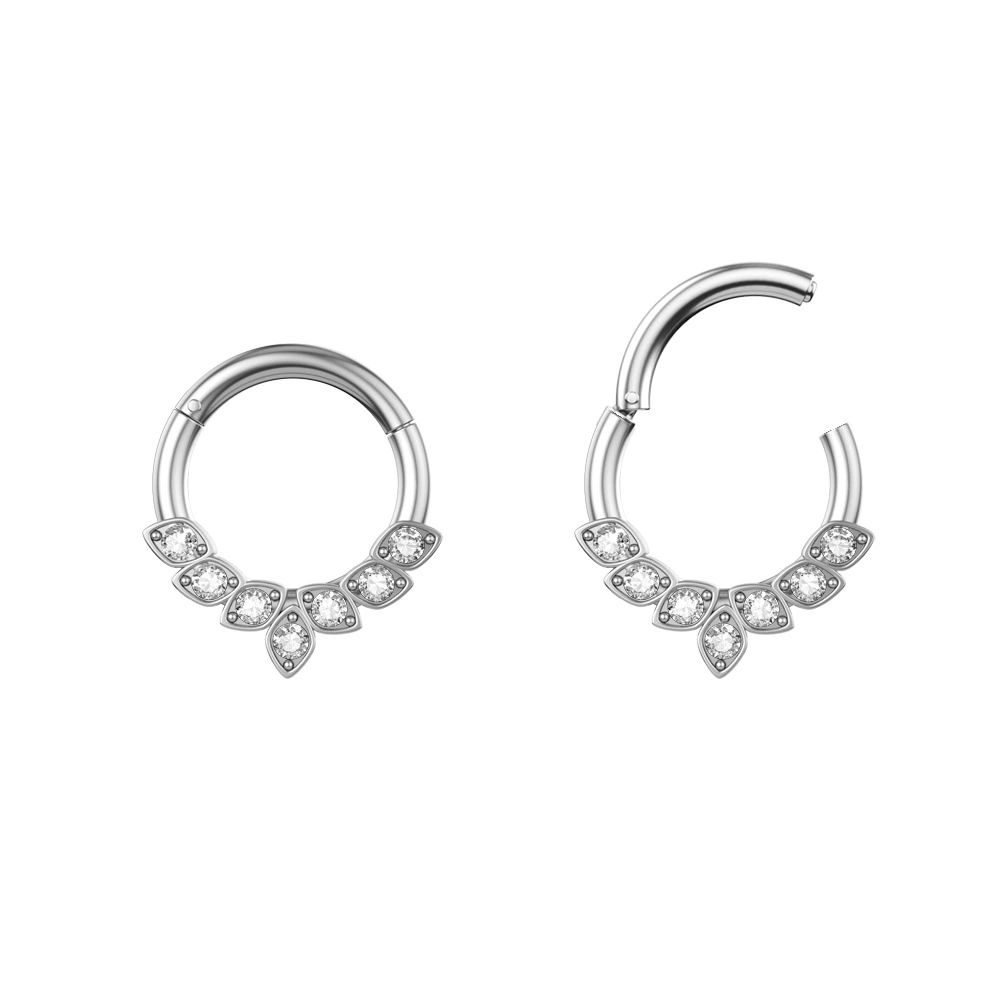 Stainless steel zircon nose ring