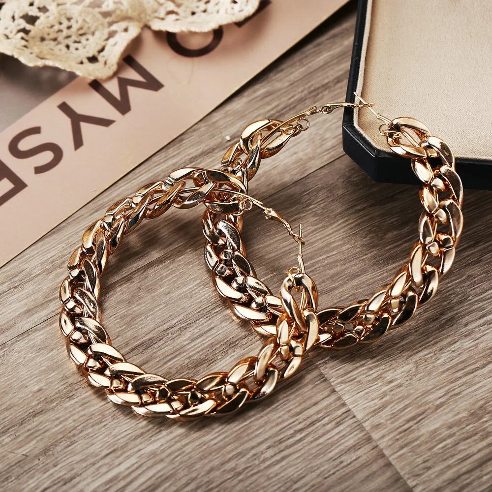 Gold alloy earrings