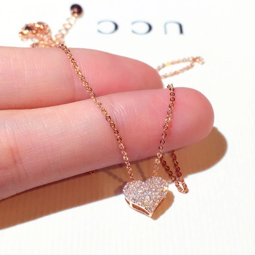 Rhinestone Heart Shaped Clavicle Necklace