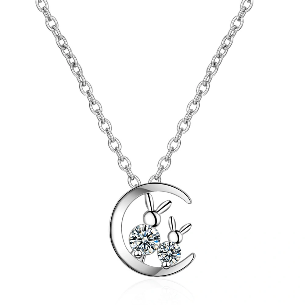 Moon Cat Diamond Necklace