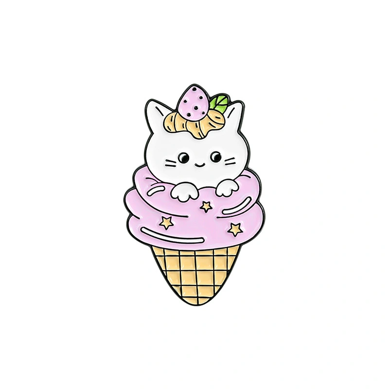 Cartoon creative ice cream cone alloy brooch