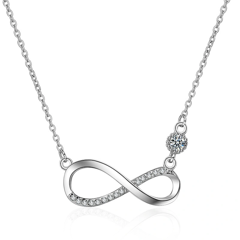 925 Sterling Silver Platinum Plated Necklace