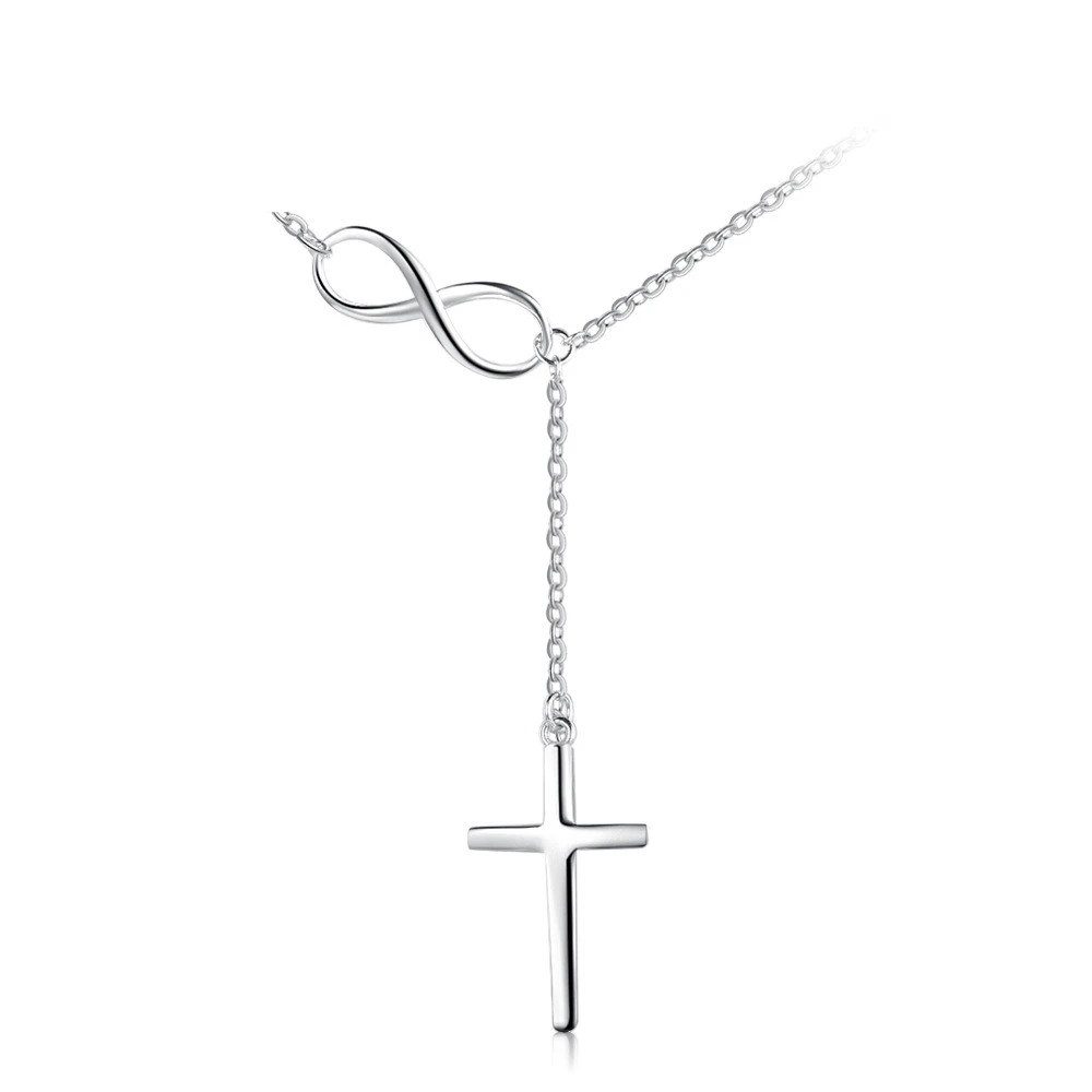 Cross s925 sterling silver female low-cut necklace