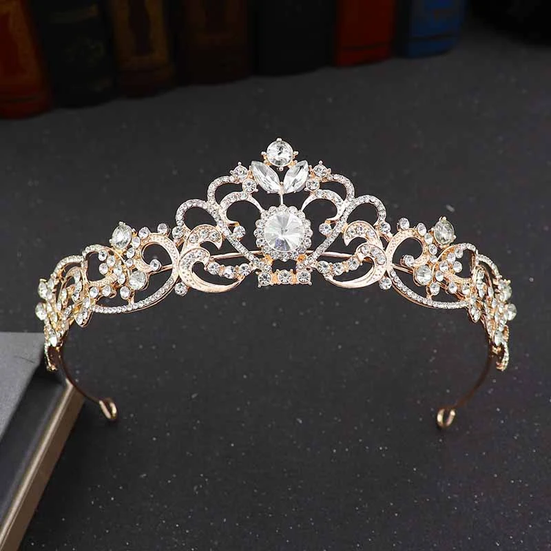 Alloy Rhinestone Crown Wedding Dress Headband