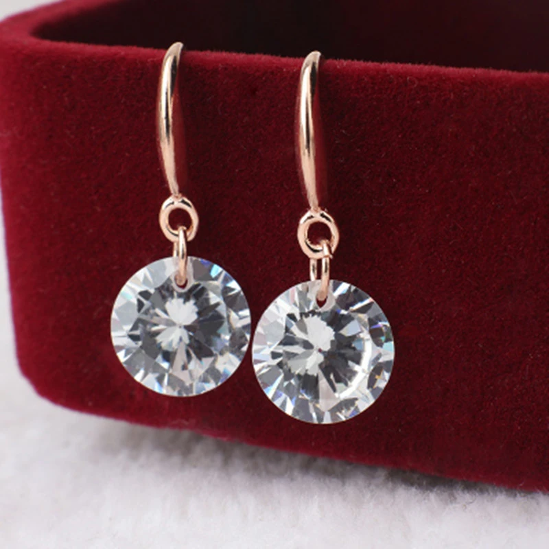 Women's Fashion Round Alloy Zircon Earrings