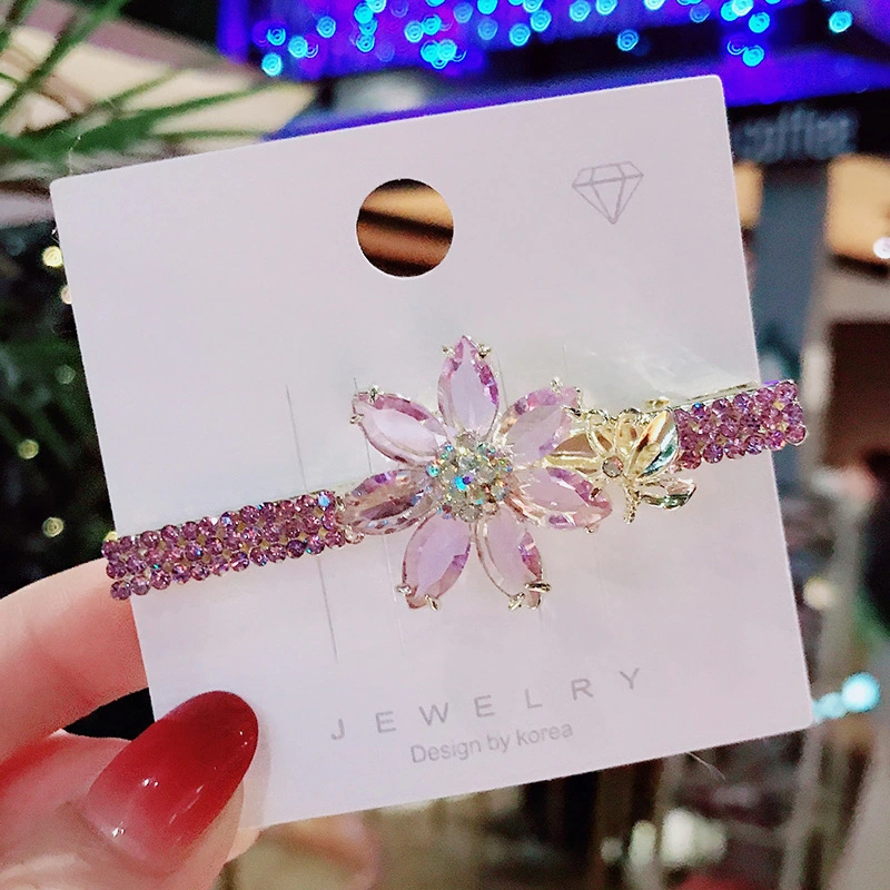 Crystal Alloy Zircon Electroplated Diamond Colored Hairpin