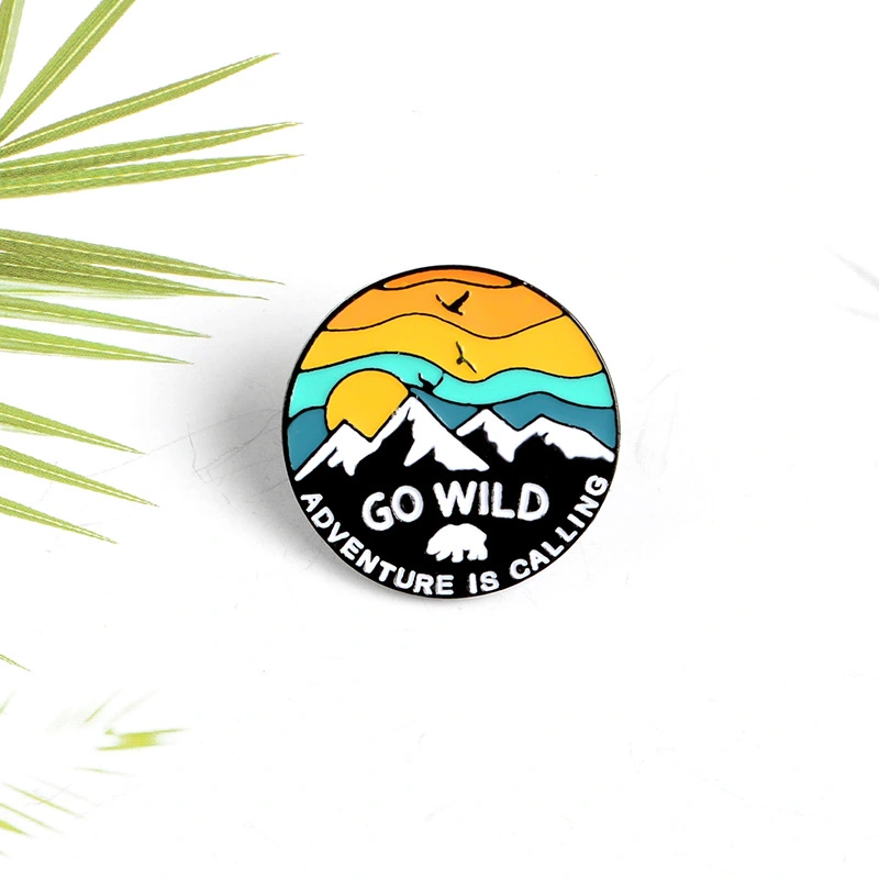 Snow Mountain Sunset Badge Pin