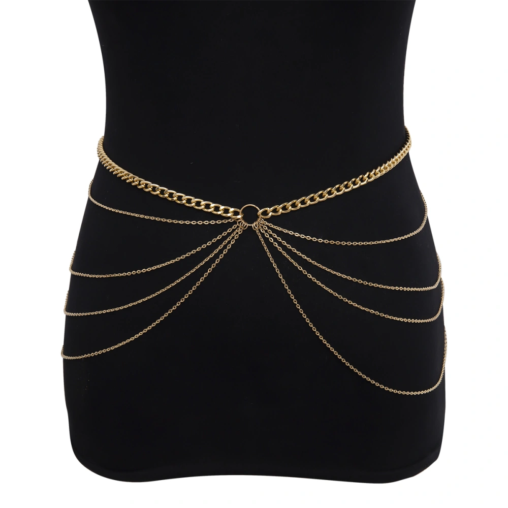 Metal geometric waist chain