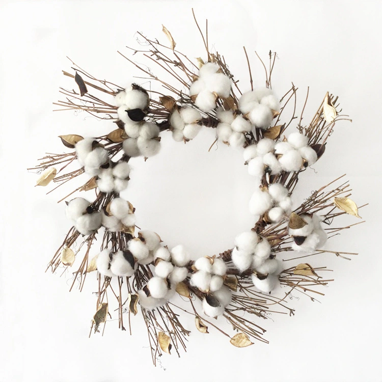 Cotton twig Christmas wreath