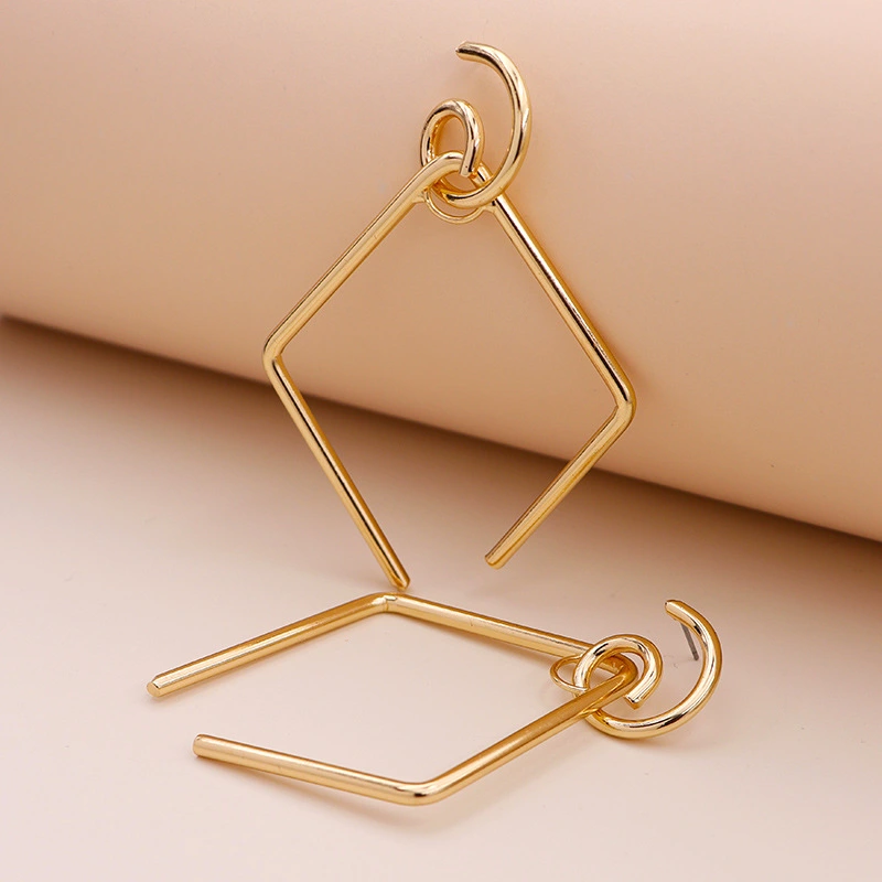 Metal line geometric earrings