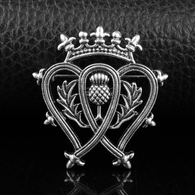 Irish crown heart-shaped brooch