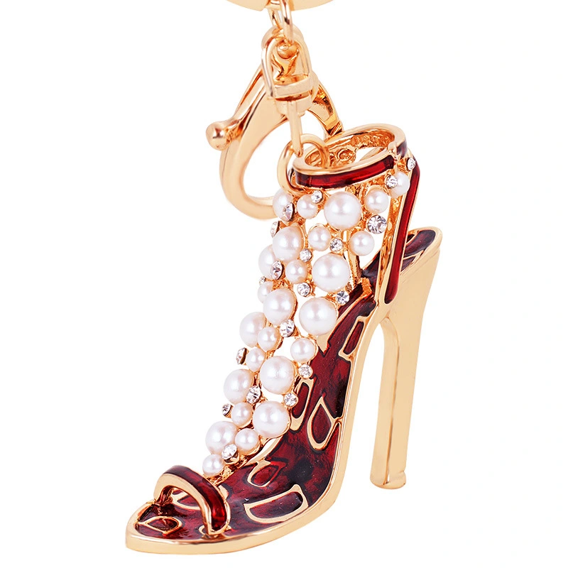 Pearl high heel car keychain