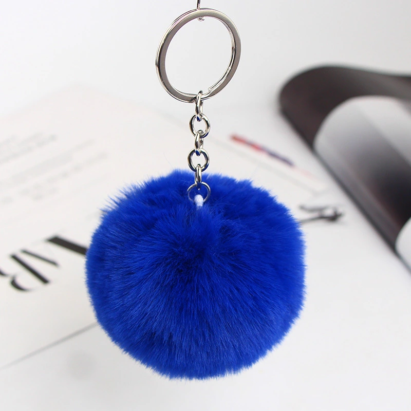 Rex rabbit fur ball creative keychain