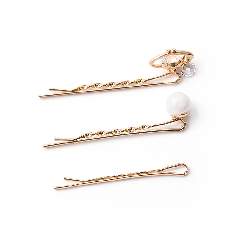 Sweet Planet Pearl Wave Hairpin Three-piece Set