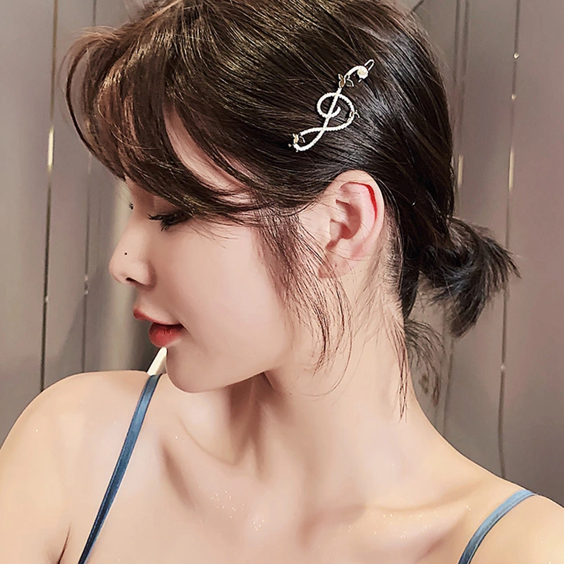 Diamond Pearl Musical Note Butterfly Hairpin