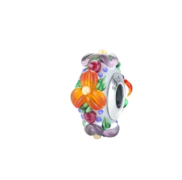 Colorful flowers and glass beads