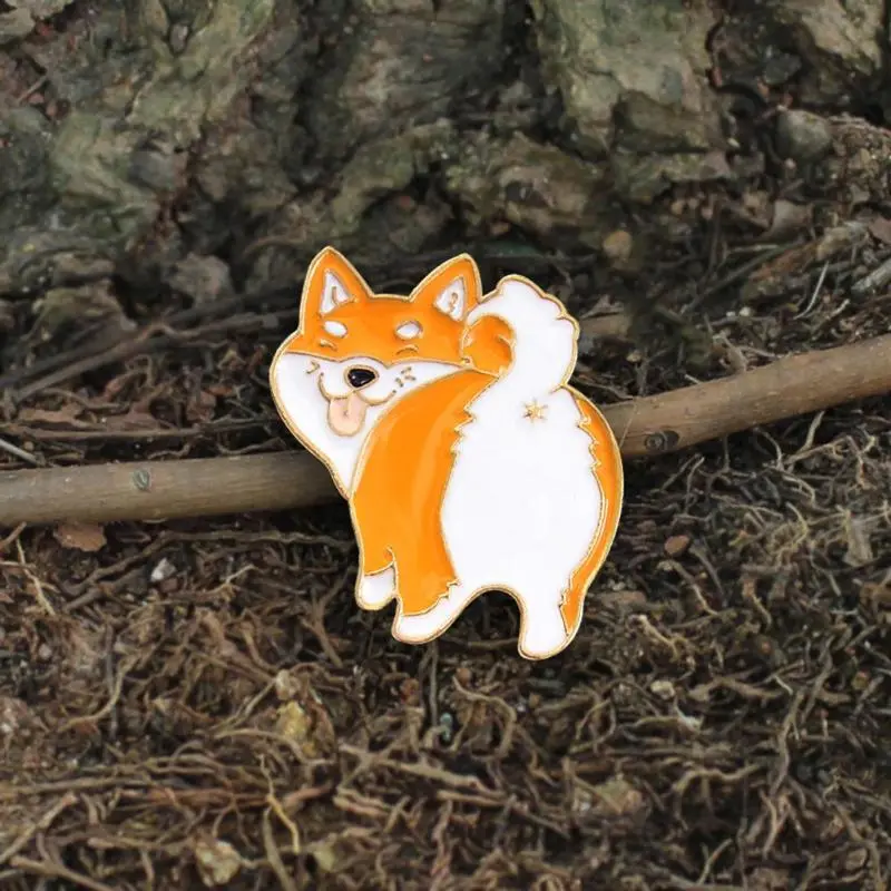 Cartoon Shiba Inu Oil Brooch Badge Ornament