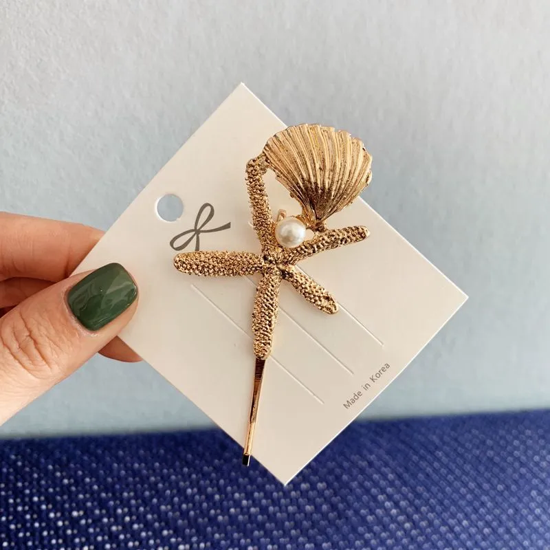 Conch shell starfish hairpin