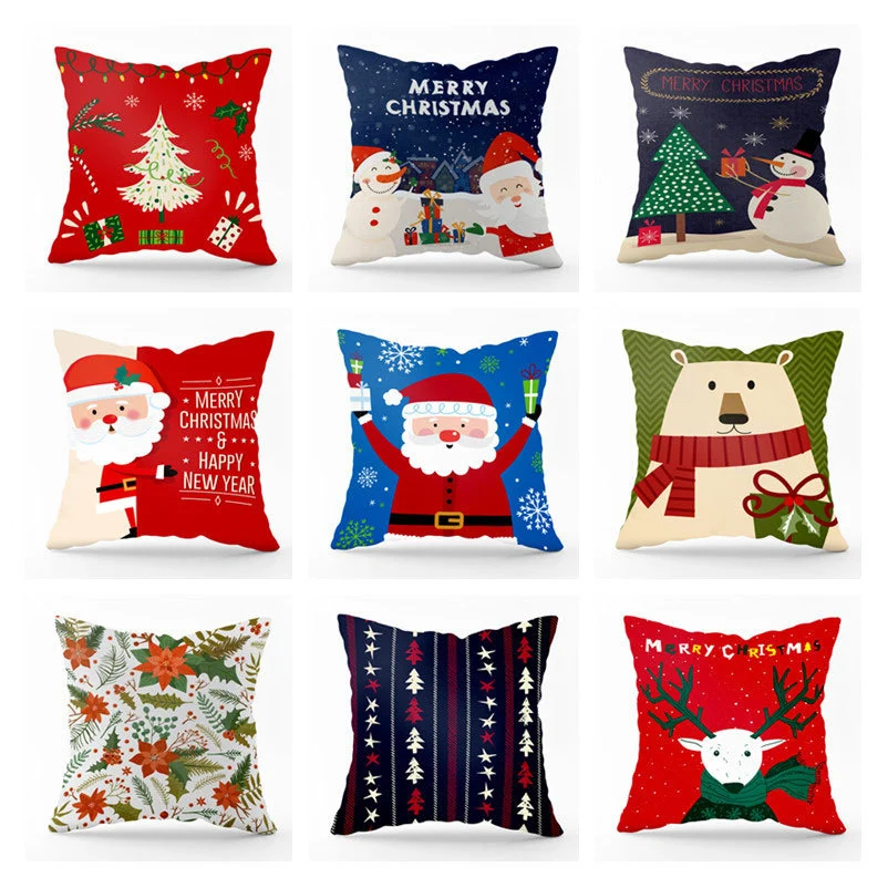 Santa plaid print pillowcase