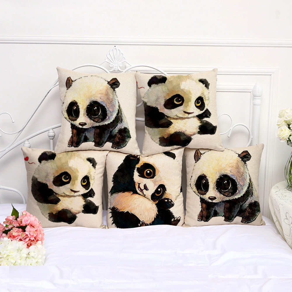 Linen panda pillowcase