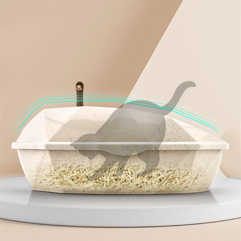 Plastic Anti-sputtering Diamond-shaped Semi-enclosed Cat Litter Box