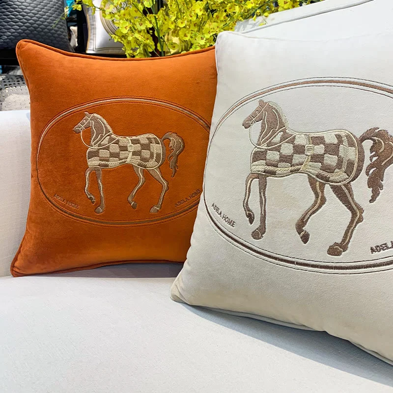 Fashion Simple Hot Stamping Embroidery Cushion Pillowcase