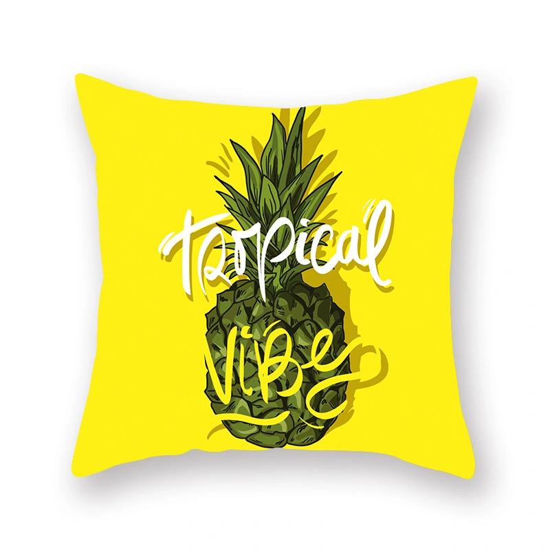 Bright Yellow Pineapple Hug Pillowcase Zinc Hot Style Home Lumbar Pillow Cushion Backrest