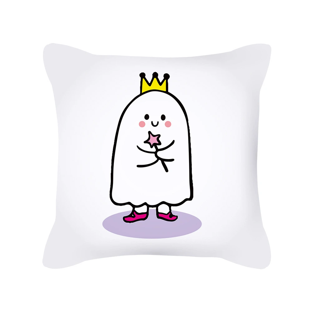 Pumpkin Cute Ghost Peach Skin Halloween Pillowcase Zinc Home Pillowcase Cushion Cover