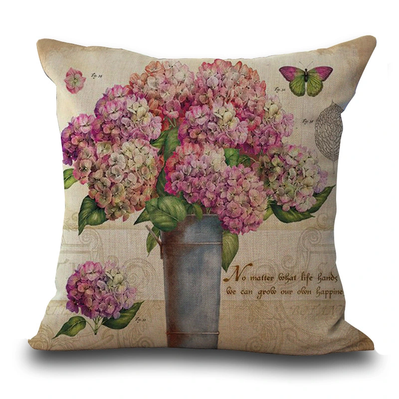 Retro Flower Peach Skin Sofa Decorative Pillowcase Decorative Pillowcase