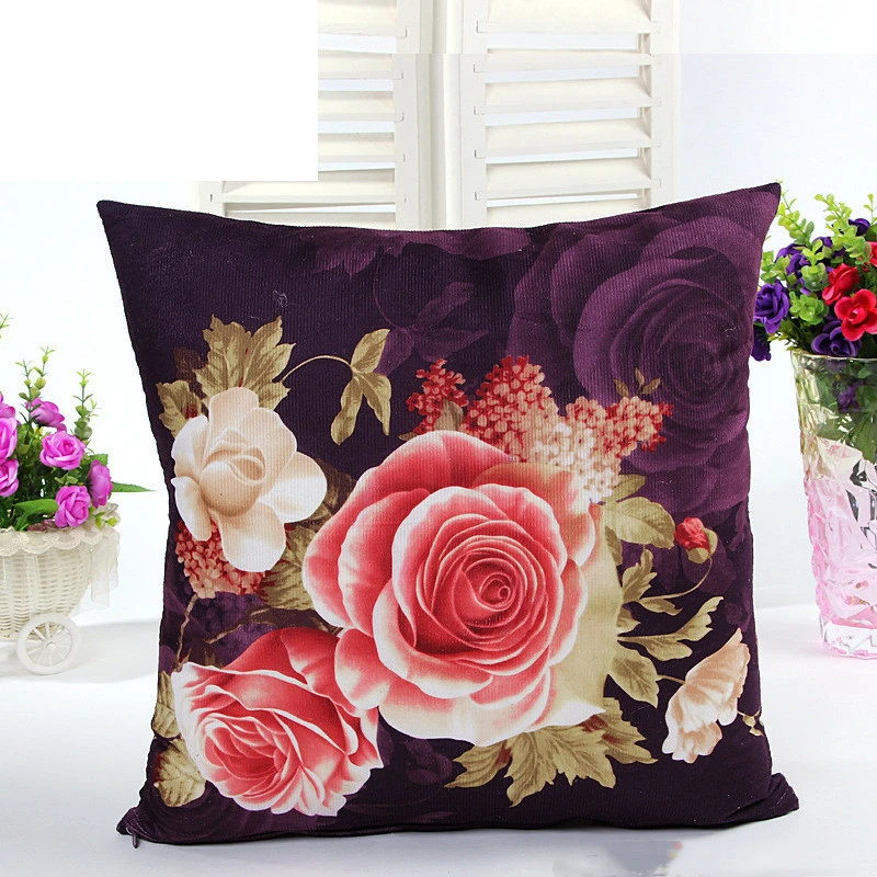 Peony Printing And Dyeing Classic Throw Pillow Cushion Cover