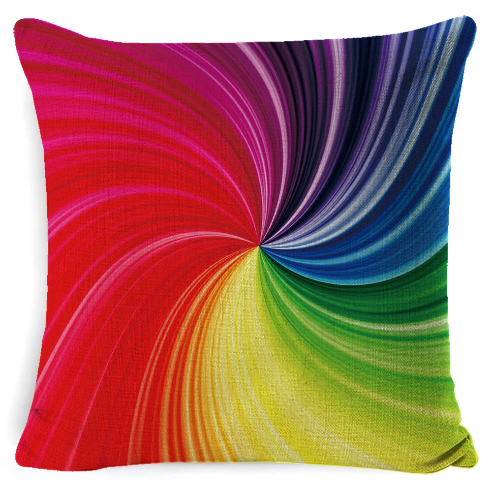 Creative Crayon Sense Colorful Cotton And Linen Pillowcase