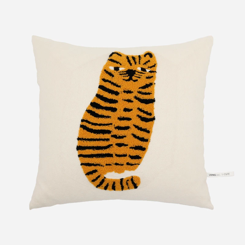 Cartoon Leopard Throw Pillow Living Room Sofa Case