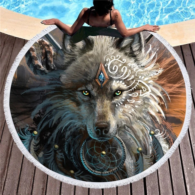 Wolf head digital printing microfiber
