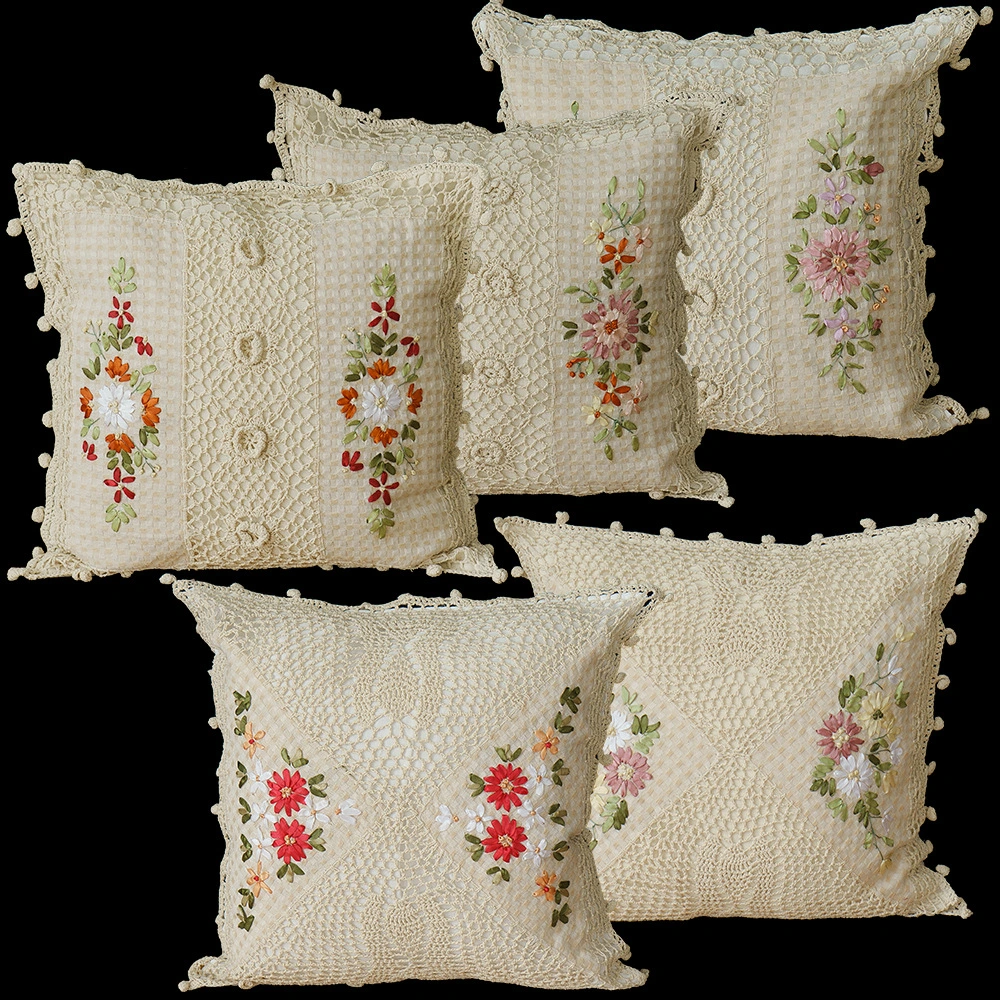 Cotton Pillow Case Satin Embroidered Cushion