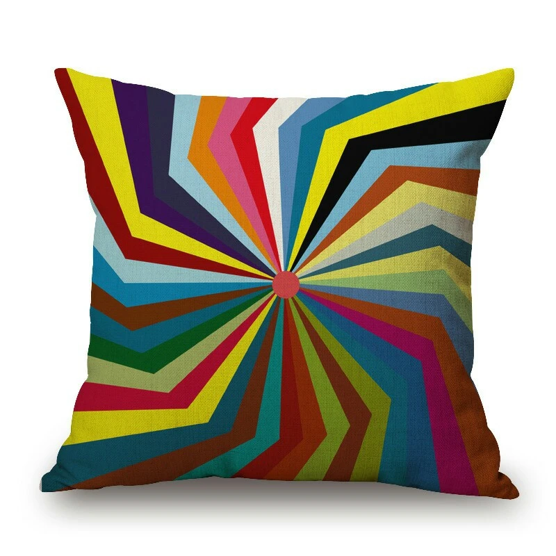 Colorful geometric pattern cushion