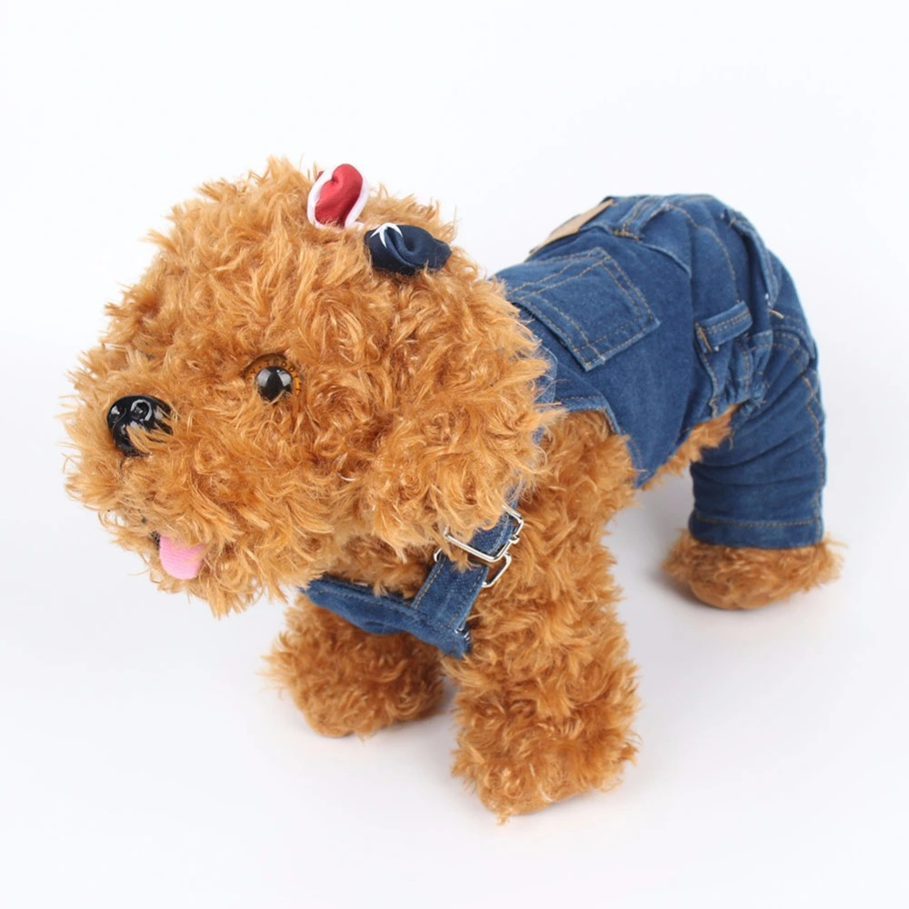 Washed denim pet overalls